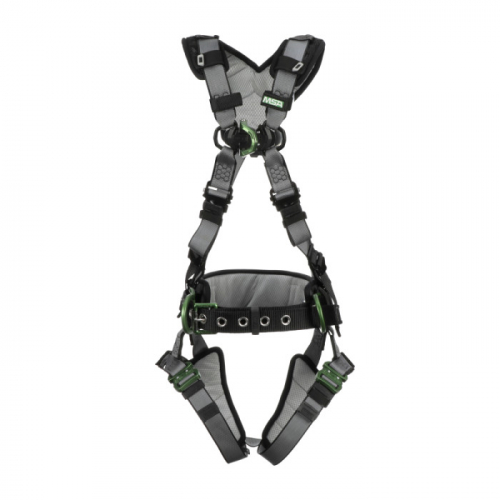MSA 10195165, V-FIT Construction Harness, Standard, Back & Hip D-Rings, Quick-Connect Leg Straps, Sh