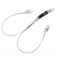 MSA 10199013, V-Series, High Heat, cable, twin-leg fixed energy absorbing lanyard, 6', 36C small sna