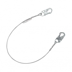 MSA 10199018, V-Series cable single-leg fixed restraint lanyard, 5', 36C small snaphooks, ANSI Z359.