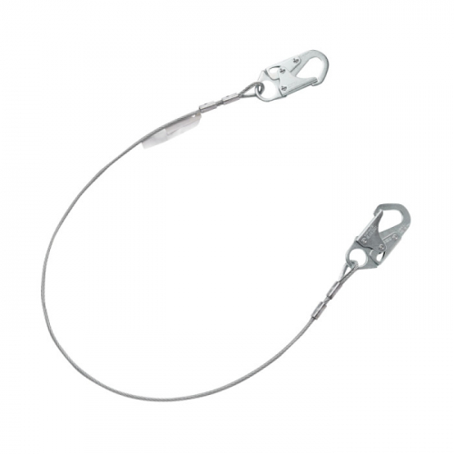 MSA 10199018, V-Series cable single-leg fixed restraint lanyard, 5', 36C small snaphooks, ANSI Z359.