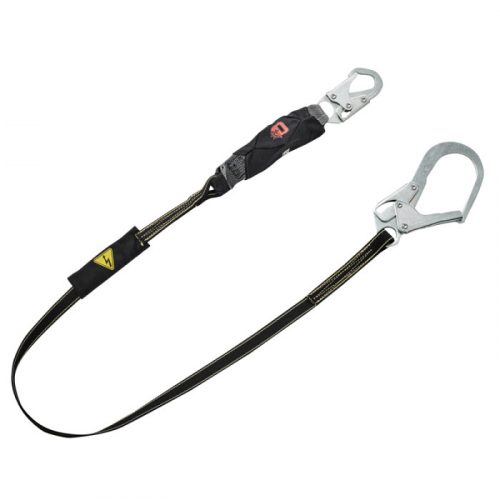 MSA 10199055, V-Series, High Heat, web, single-leg fixed energy absorbing lanyard, 6', 36C small sna
