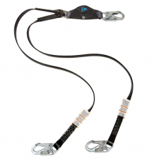 MSA 10207253, V-SERIES anti-corrosion twin leg energy absorbing lanyard, 6', small snaphook CSA Z259
