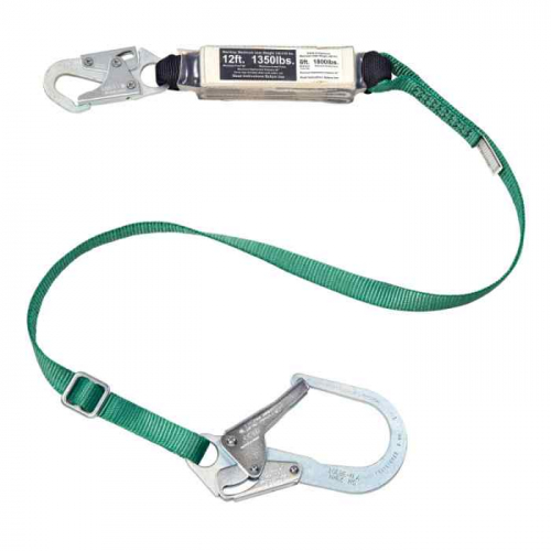 MSA 10211486, V-SERIES 12FT Free Fall/Heavy Worker single leg energy absorbing lanyard, 6'large snap