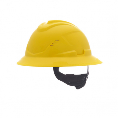 MSA 10215832, V-Gard C1 Full Brim,  Vented,  Fas-Trac III,  Yellow