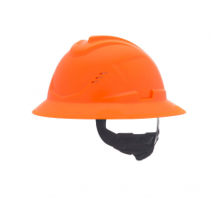 MSA 10215833, V-Gard C1 Full Brim,  Vented,  Fas-Trac III,  Hi-Viz Orange