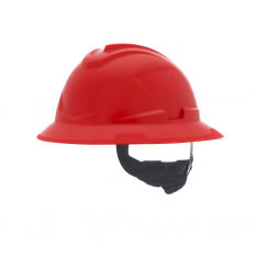 MSA 10215838, V-Gard C1 Full Brim,  Non-Vented,  Fas-Trac III,  Red