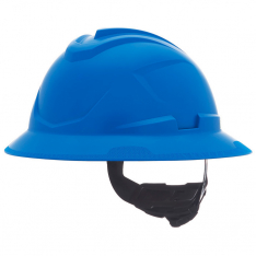 MSA 10215839, V-Gard C1 Full Brim,  Non-Vented,  Fas-Trac III,  Blue