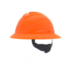 MSA 10215842, V-Gard C1 Full Brim,  Non-Vented,  Fas-Trac III,  Hi-Viz Orange