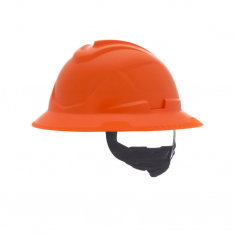 MSA 10215843, V-Gard C1 Full Brim,  Non-Vented,  Fas-Trac III,  Orange