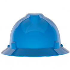 MSA 454732, V-Gard Slotted Full-Brim Hat, Blue, w/Staz-On Suspension