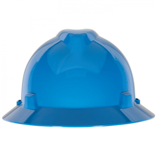 MSA 454732, V-Gard Slotted Full-Brim Hat, Blue, w/Staz-On Suspension