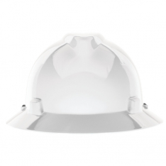 MSA 454733, V-Gard Slotted Full-Brim Hat, White, w/Staz-On Suspension