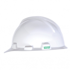 MSA 463942, V-Gard Slotted Cap, White, w/Staz-On Suspension