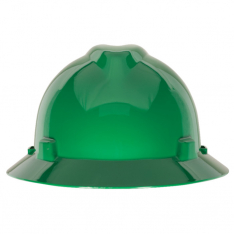 MSA 475370, V-Gard Slotted Full-Brim Hat, Green, w/Fas-Trac III Suspension