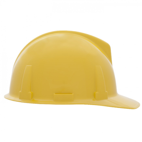 MSA 475378, Topgard Slotted Cap, Yellow, w/Fas-Trac III Suspension