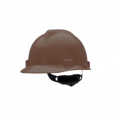 MSA 495854, V-Gard Slotted Cap, Brown, w/Fas-Trac III Suspension