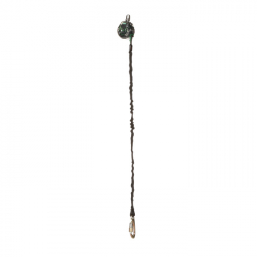 MSA 63041-00A, V-TEC Tieback Mini PFL, 9' (2.7m), single-leg, FP5K snaphook, steel carabiner (top)