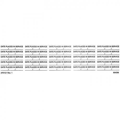 MSA 804358, In-Service Helmet Label, Sheet of 25, Pressure Sensitive