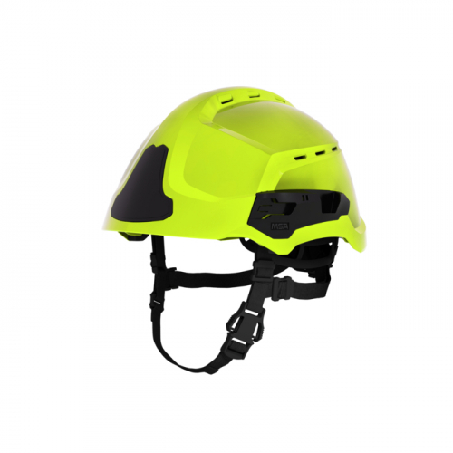 MSA-GR1130010120-YP004 Cairns XR2 Rescue Helmet Non Vented Visor Goggle NFPA Stickers Bag, HV Yellow