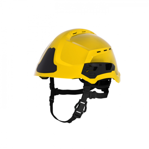 MSA GS110003A001-JD001, Cairns XR2 Rescue Helmet Vented NFPA GreySilver Reflect Stickers Bag Yellow