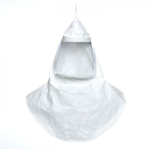 MSA  10095743, Tychem QC Hoods, 20 Pack, Double Bib, White, Thread Connector, Less Suspension