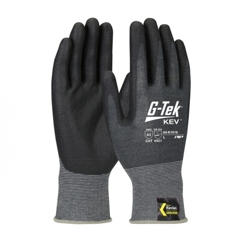 PIP 09-K1618/XXL, G-TEK KEV, GRAY 18 GAUGE ENGINEERED KEVLAR YARN, NITRILE FOAM GRIP, A3