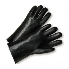 PIP 1087, WEST CHESTER 18" BLACK SMOOTH PVC GLOVES INTERLOCK LINING