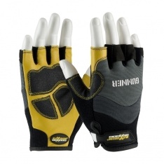PIP 120-4300/L, GUNNER, GOATSKIN REINFORCED PALM, SPANDEX BACK, HALF-FINGER
