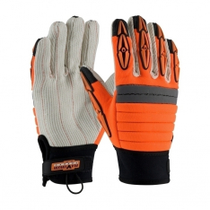 PIP 120-4720/L, DERRICKMEN, POLY/COTTON PALM, HV ORN. BACK, TPR ON FINGERS