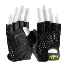 PIP 122-AV14/L, LIFTING GLOVES W/ REINFORCED PADDED LEATHER PALM, CROCHETED BACK