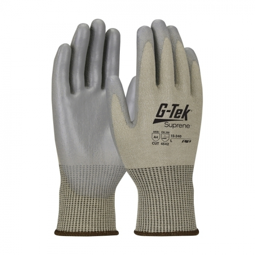 PIP 15-340/XXL, G-TEK SUPRENE, TAN 13G NANO SHELL, GRAY POLYURETHANE GRIP, A4
