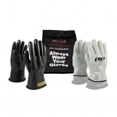 PIP 150-SK-00/10-KIT, NOVAX, INSULATING GLOVE KIT, CLASS 00, 11 IN., BLK., STRAIGHT CUFF