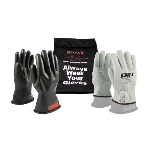 PIP 150-SK-0/10-KIT, NOVAX, INSULATING GLOVE KIT, CLASS 0, 11 IN., BLK., STRAIGHT CUFF
