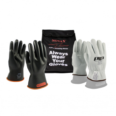 PIP 155-SK-0/10-KIT, NOVAX, INSULATING GLOVE KIT, CLASS 0, 11 IN., BLK/ORG., STRAIGHT CUFF