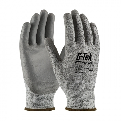 PIP 16-150/XXXL, G-TEK POLYKOR, S&P 13G SEAMLESS KNIT SHELL, GRAY PU SMOOTH GRIP, A2
