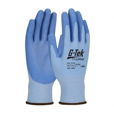 PIP 16-322/L, G-TEK POLYKOR, PREMIUM, BLUE 18G SEAMLESS KNIT, PU SMOOTH GRIP, A2