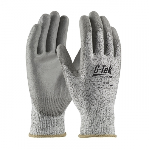 PIP 16-530/XXL, G-TEK POLYKOR, S&P 13G SEAMLESS KNIT SHELL, GRAY PU SMOOTH GRIP, A3