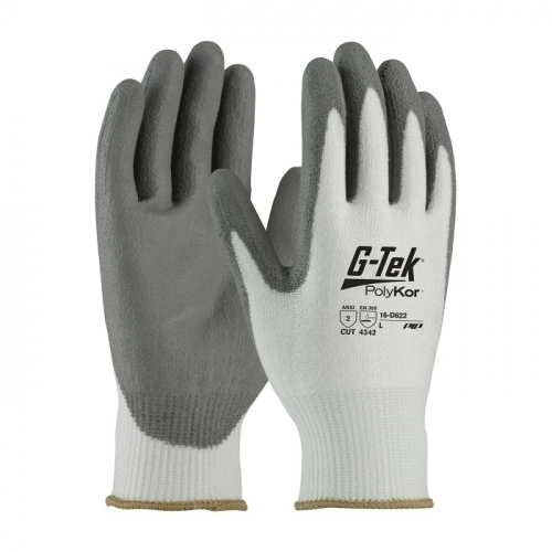PIP 16-D622/XXL, G-TEK POLYKOR, ECONOMY, WHITE 13G SEAMLESS KNIT, GRAY PU SMOOTH, A2