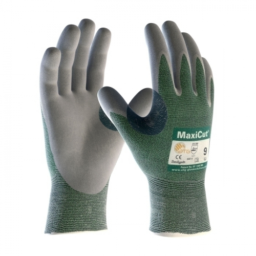 PIP 18-570/XL, MAXICUT, GREEN 15G ENG YARN SHELL, GRAY NITRILE MICROFOAM  GRIP, A2: The Safety Equipment Store