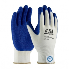 PIP 19-D313/L, G-TEK 3GX DYNEEMA DIAMOND,13G WHITE SHELL, BLUE LATEX CRINKLE GRIP, A4
