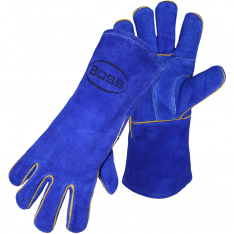 PIP 1JL0939K, BOSS LEATHER WELDER BLUE W/ FOAM INSULATION HEAT PROTECTION