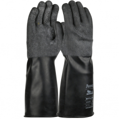 PIP 1UB0025RL, 14" UNLINED 25 MIL RUBBER GLOVE WITH ROUGH GRIP