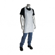 PIP 200-01001, APRONS, WHITE POLYETHYLENE, 1MIL LIGHT WEIGHT EMBOSSED, 24IN.X42IN.