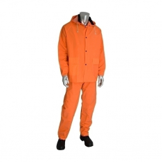 PIP 201-360L, RAINSUIT 3PC. .35MM PVC/POLYESTER, HOOD, CORDUROY COLLAR, HI VIS OR