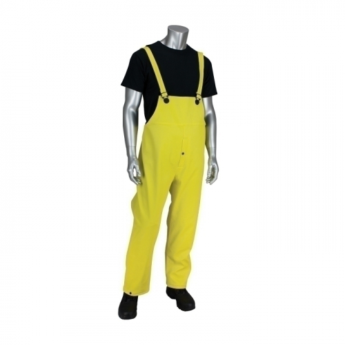 PIP 201-650B/2X, RAIN BIB OVERALL, .65MM RIBBED PVC /POLYESTER, YELLOW