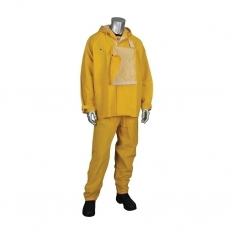 PIP 205-375FR/2X, HYDROBLAST RAINSUIT .35MM PVC/POLY, FR TREATED, HOOD, SHROUD, YELLOW
