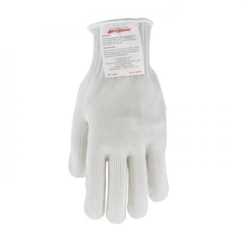 PIP 22-601LHM, KUT-GARD 3-STR S-STEEL WR-CORE/POLY, HVY WGT 1 SIDE SILAGRIP COAT, WHT, F-FGR