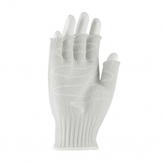 PIP 22-615LHSL, KUT-GARD 3-STRAND STAINLESS STEEL WIRE CORE/ POLY, HVY WGT, WHT, HALF-FINGER