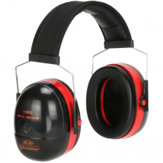 PIP 263-NP117, WIRE HEADBAND EAR MUFF, 28 DB NRR, BLK/RED.