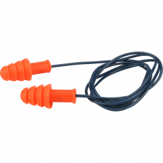 PIP 267-HPR400D, METAL DETECTABLE 4-FLANGE EAR PLUG,CORDED,27 DB NRR, ORANGE, 100/BOX